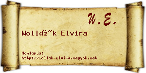 Wollák Elvira névjegykártya